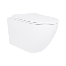 Унітаз підвісний Qtap Robin New Ultra Quiet безобідковий з сидінням Soft-close WHITE QT13332381АSW
