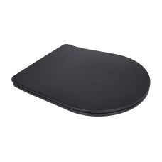 Qtap Сидіння для унітаза (Scorpio New) 460x362x50 мм, Matt Black, з мікроліфтом, Slim Duroplast, Quick Release QT99SC5502MB