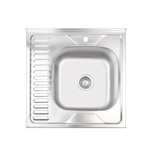 Кухонна мийка Brinex 6060-R 0,6 мм Satin (BRIN6060RSAT06)