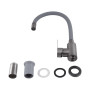 Змішувач для кухні Brinex Pure 015F3 з гнучким виливом   Graphite/Grey BRIPUR015F3GRG