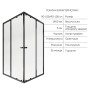 Комплект для душа Qtap: Душова кабіна Pisces 109-11SC5, квадрат, 90-105x90-105, скло 5мм Clear + Лінійний трап QT Dry FF304-600MBLA