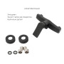 Комплект змішувачів для душу Qtap Nihonto Black Matt QTNH4022101CB+QTNH1022101CB з лійкою, шлангом та кронштейном