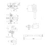 Комплект змішувачів для ванни Qtap Nihonto Black Matt QTNH3022101DCB+QTNH1022101CB з лійкою, шлангом та кронштейном
