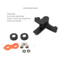 Комплект змішувачів для ванни Qtap Nihonto Black Matt QTNH3022101DCB+QTNH1022101CB з лійкою, шлангом та кронштейном