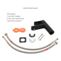 Комплект змішувачів для ванни Qtap Nihonto Black Matt QTNH3022101DCB+QTNH1022101CB з лійкою, шлангом та кронштейном