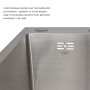 Готове рішення для кухні: Lidz Handmade H6350R Мийка інтегрована крило зправа Brushed Steel+Lidz Aria 015F Змішувач для кухні (k35) Nickel