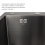 Готове рішення для кухні: Lidz Handmade H7849BR Мийка інтегрована крило зправа Brushed Black PVD+Aria 015F3 з гнучким виливом (k35) Black