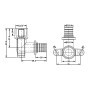 Кут натяжний Icma №1040 d16х2,2-1/2"В настінний 851040ADBO05