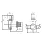 Кут натяжний Icma №1040 d25х3,5-3/4"В настінний 851040AEGX05