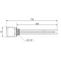 ТЕН з термостатом Galmet GE, 3 кВт, 230 В - 6/4" (1 1/2") (200 л) (41030011)