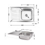 Кухонна мийка Brinex 5080-R 0,8 мм Satin (BRIN5080RSAT06)