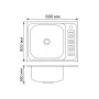 Кухонна мийка Brinex 6050-L 0,6 мм Satin (BRIN6050LSAT06)