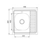 Кухонна мийка Brinex 6060-L 0,6 мм Satin (BRIN6060LSAT06)