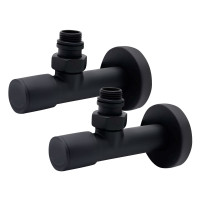 Комплект кранів Thermo Alliance Standart 1/2" З для рушникосушарки кутовий чорний SF395W15B
