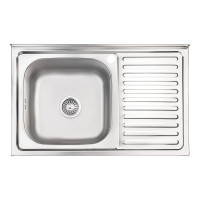 Кухонна мийка Brinex 5080-L 0,8 мм Satin (BRIN5080LSAT06)