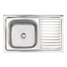 Кухонна мийка Brinex 5080-L 0,8 мм Satin (BRIN5080LSAT06)