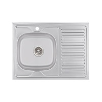 Кухонна мийка Brinex 6080-L 0,6 мм Satin (BRIN6080LSAT06)