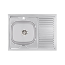 Кухонна мийка Brinex 6080-L 0,6 мм Satin (BRIN6080LSAT06)