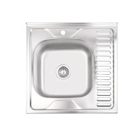 Кухонна мийка Brinex 6060-L 0,6 мм Satin (BRIN6060LSAT06)