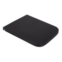 Сидіння для унітаза (Gemini) 435x357x37 мм, Matt Black, з мікроліфтом, Slim Duroplast, Quick Release QT99HY2312MB Qtap