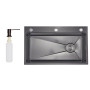 Lidz Handmade H7545B Мийка для кухні інтегрована Decor Black PVD Honeycomb 3,0/1,0 мм LDH7545BDECPVD48373