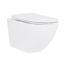 Унітаз підвісний Jay Rimless 485×360×320 мм, White, з сидінням Slim Duroplast/ Soft-close/ Quick Relase QT07335177RW Qtap