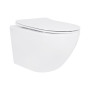 Унітаз підвісний Jay Rimless 485×360×320 мм, White, з сидінням Slim Duroplast/ Soft-close/ Quick Relase QT07335177RW Qtap