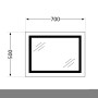 Дзеркало Qtap Mideya (DC-F614) 700х500 з LED-підсвічуванням Touch, з антизапотіванням, димером, рег. яскравості QT2078NCF07050W