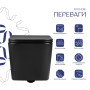 Унітаз підвісний Qtap Crow Ultra Quiet 485×340×290 мм, Matt Black, з сидінням Slim Duroplast/ Soft-close/ Quick Release QT05335171MB