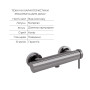 Комплект для душа Qtap Robin Black Chrome: Змішувачі QTROB4060102K+QTROB1060M102K+Тримач QT829910842854GRP+Шланг QTHADPVC160G+Лійка QTRUCA120R3GRP