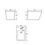 Біде підвісне Qtap Tern 520x350x330 мм, Marble QT17551303GMR
