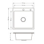 Lidz Handmade H5050HB Мийка для кухні інтегрована Decor Black PVD Honeycomb 2,5/0,5 мм LDH5050BDECPVD48369