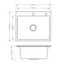 Lidz Handmade H6050HB Мийка для кухні інтегрована Decor Black PVD Honeycomb 2,5/0,5 мм LDH6050BDECPVD48371
