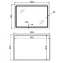 Дзеркало Qtap Mideya (MI1) 1000х700 з LED-підсвічуванням Touch, з антизапотіванням, димером, рег. яскравості QT2078NCF10070