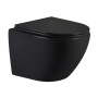 Унітаз підвісний Qtap Jay Ultra Quiet 485х360х320 мм, Matt Black, сидінням Slim Duroplast/ Soft-close/ Quick Relase QT07335177MB