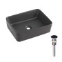 Раковина накладна Qtap Tern 480x370x135 мм, Anthracite, прямокутна, з донним клапаном QT17116069AN