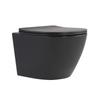 Унітаз підвісний Qtap Robin Ultra Quiet 520×365×340 мм, Anthracite, з сидінням Slim Duroplast / Soft-close / Quick Release QTROB26AN48995