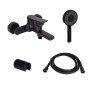 Комплект Qtap Slavonice Black Matt: Змішувач QTSLA259BLM45918 + Тримач QT829910842854OB + Шланг QTHADPVCSQ160B + Лійка QTRUC125BLM45951
