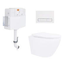 Готове рішення Qtap для ванної кімнати: Унітаз напольний Robin Ultra Quiet QT13223381AW + інсталяція QT0122490S+ клавіша QT0111M08V1384W