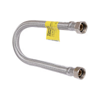 Шланг Forte для води D10 80 см нержавіюче оплетення 1/2"x1/2" ВВ TAF384W80 Thermo Alliance