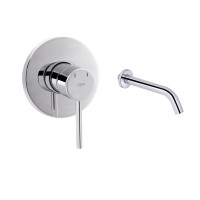 Комплект для умивальника Qtap Spring Chrome: Змішувач QTSPRCRM 0101 +  вилив QTVYT246CRM45930