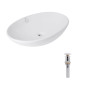 Комплект Qtap Dove: Раковина накладна 635x420x150 мм, White, овальна + Донний клапан Pop-up PU02O