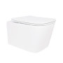 Унітаз підвісний Crow Rimless 485х340х330 мм, White, з сидінням Slim Duroplast/ Soft-close/ Quick Release QT05335171RW Qtap