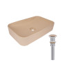 Раковина накладна Qtap Tern 610x350x135 мм, Beige, прямокутна, з донним клапаном QTTER188SB49790