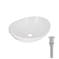 Раковина накладна Qtap Dove 415x340x140 мм, Marble, овальна, з донним клапаном QTDOV188SB49785