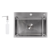 Мийка для кухні інтегрована Lidz Handmade H5843 Brushed Steel 3,0/1,0 мм LDH5843BRU49442