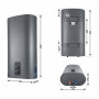 Водонагрівач електричний Thermo Alliance 80 л, Grey, плоский вертикальний, сухий ТЕН 2 кВт (0,8+1,2) DT80V20GPDD2G