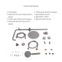Акційний набір: Lidz Aria 0011F Змішувач для раковини (k35) Nickel + Lidz Aria 1120 Душова стійка універсальна на два споживача Nickel