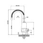 Проточний кран-водонагрівач з гнучким виливом для кухні Lidz Warm 065 LDWAR065WHI49097 White/White