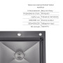 Комплект Lidz Handmade H6050HB Мийка для кухні інтегрована Decor Black PVD Honeycomb у комплекті з дозатором + Lidz K01G Корзина для кухонної мийки